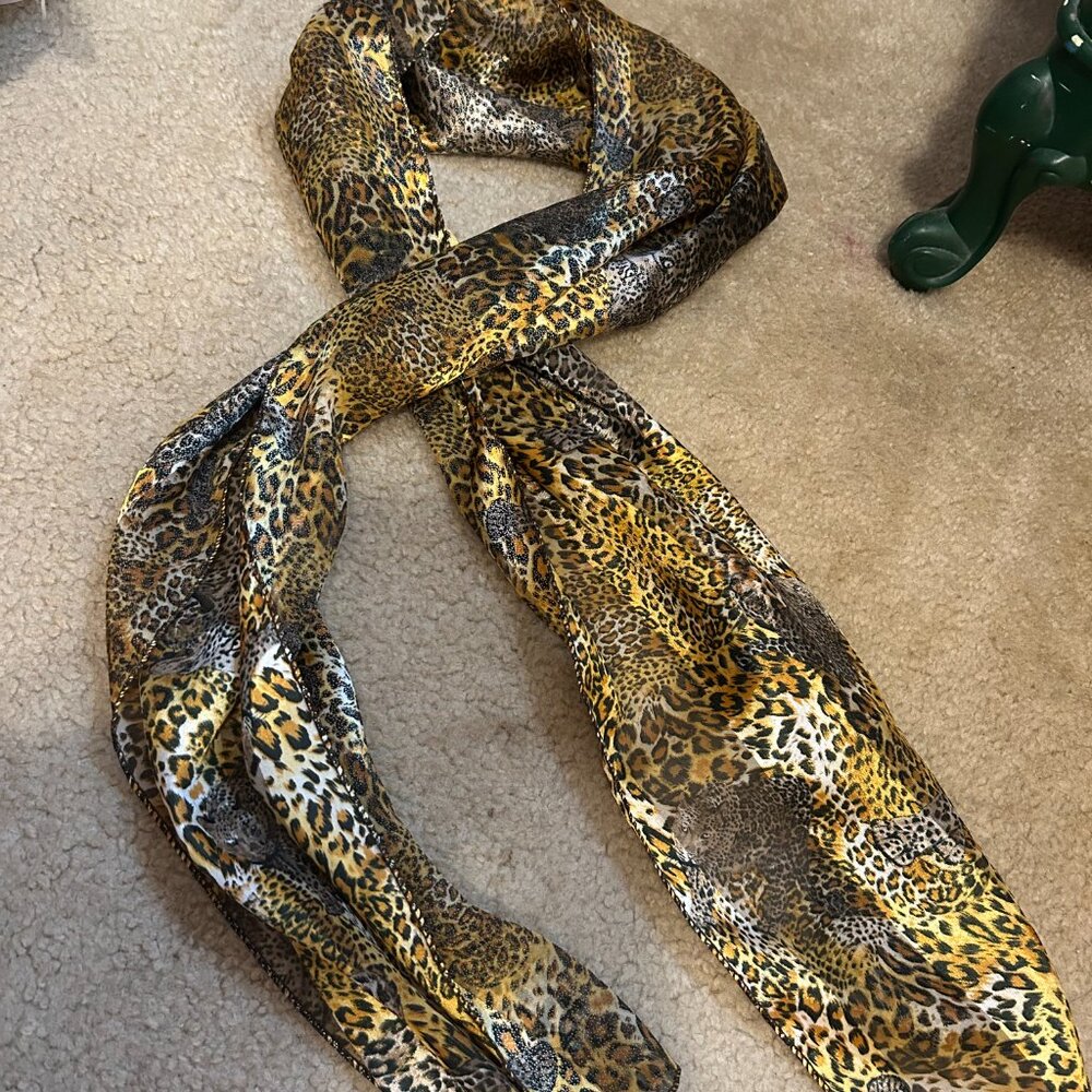 Safari Big Cat Scarf Approximately 60” long x 13 “ Wide